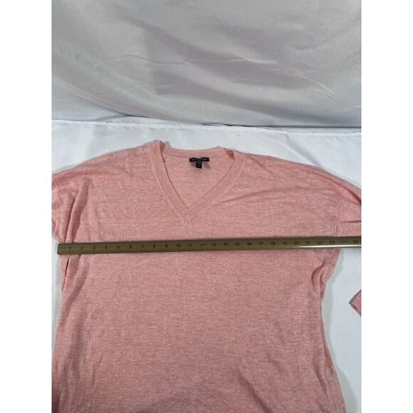 Eileen Fisher Women 100% Organic Linen Sweater Peach V Neck Large - Picture 5 of 7